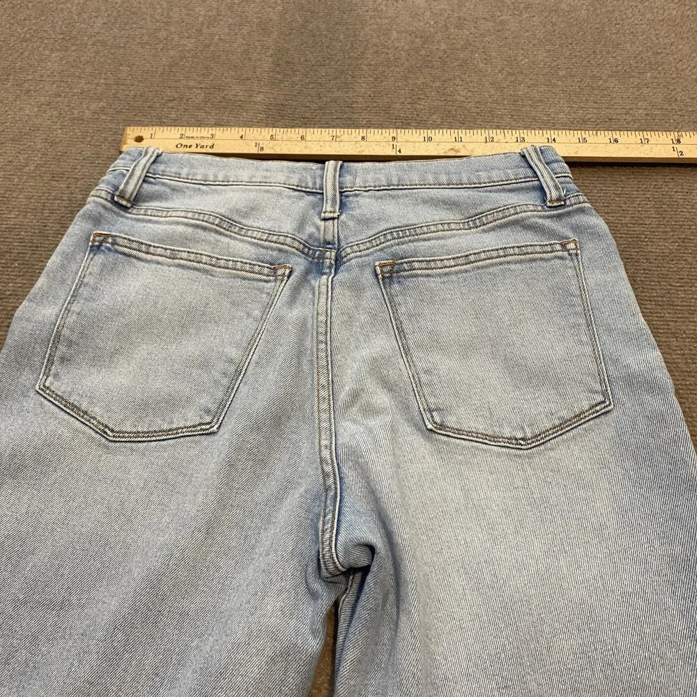 J.Crew‎ Jeans Womens 28 Light Blue 10in High-Rise Skinny Distressed Raw Hem